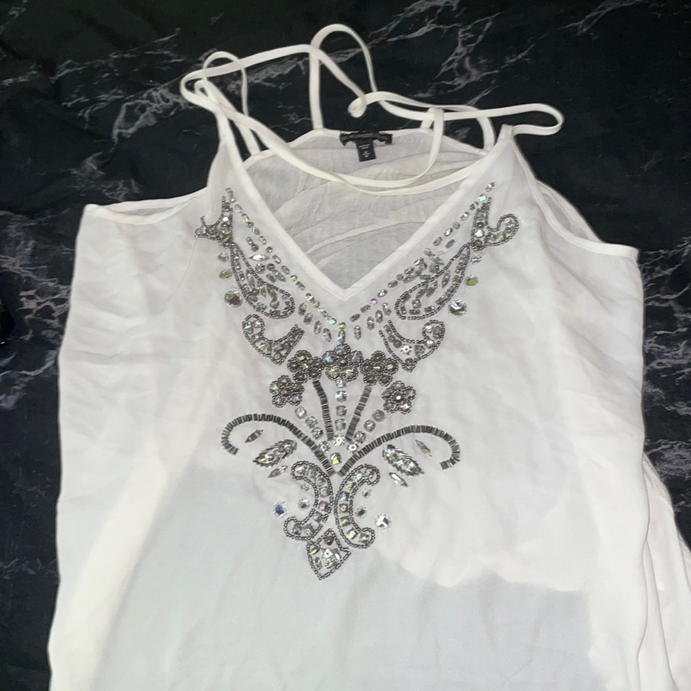 White sequins shirt